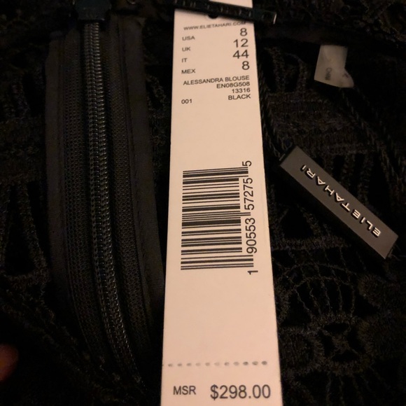 Elie Tahari Alessandra blouse in floral crochet. - Picture 4 of 4